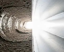 air duct cleaning services showing interior duct system inspection and cleaning in South Bend, IN